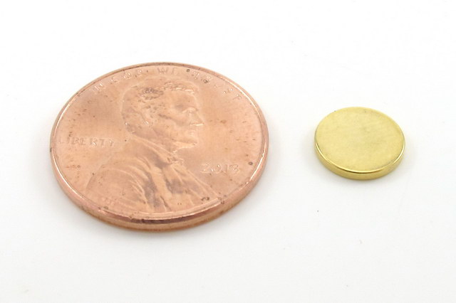 Gold Coating Neodymium N50 Magnet 8mm X 1mm - MG8-1N50