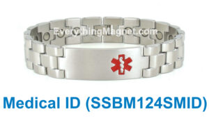 Magnetic Stainless Steel Medical ID Bracelet – SSBM124SMID