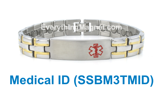 Magnetic Stainless Steel Medical ID Bracelet - SSBM3TMID