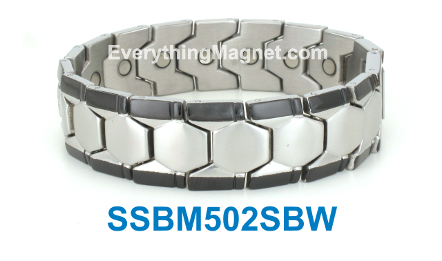 Magnetic Stainless Steel Bracelet   Free Gift Box - SSBM502SBW