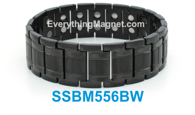 Magnetic Stainless Steel Bracelet   Free Gift Box - SSBM556BW
