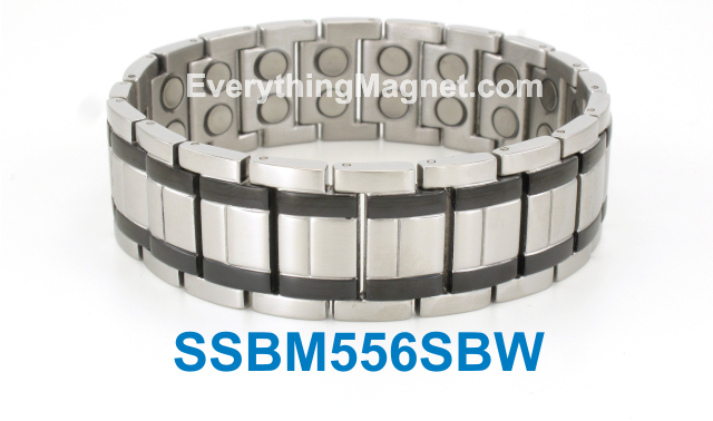 Magnetic Stainless Steel Bracelet   Free Gift Box - SSBM556SBW