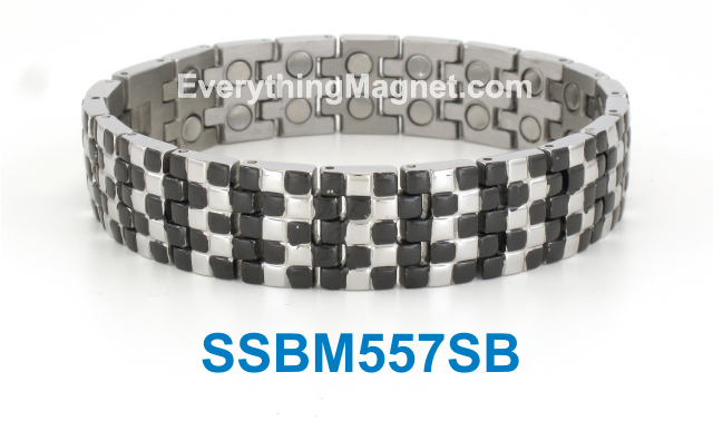 Magnetic Stainless Steel Bracelet   Free Gift Box - SSBM557SB