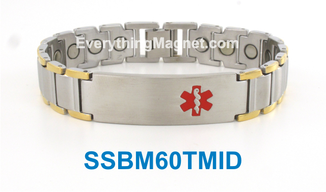 Magnetic Stainless Steel Medical ID Bracelet - SSBM60TMID