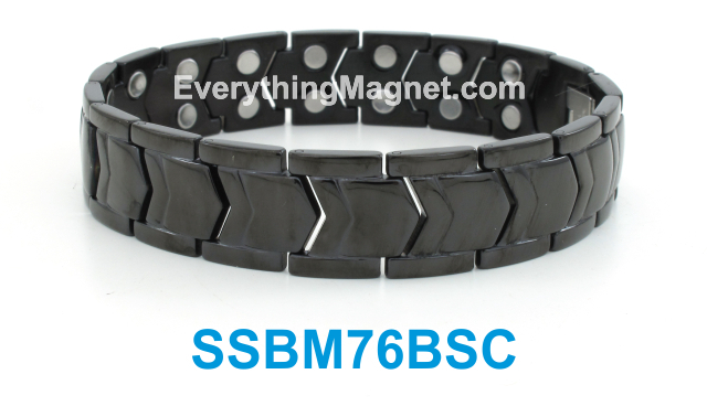 Magnetic Stainless Steel Bracelet   Free Gift Box - SSBM76BSC