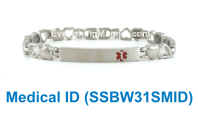Magnetic Stainless Steel Medical ID Bracelet - SSBW31SMID