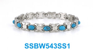 Magnetic Stainless Steel Bracelet -Turquoise Gemstone – SSBW543SS1
