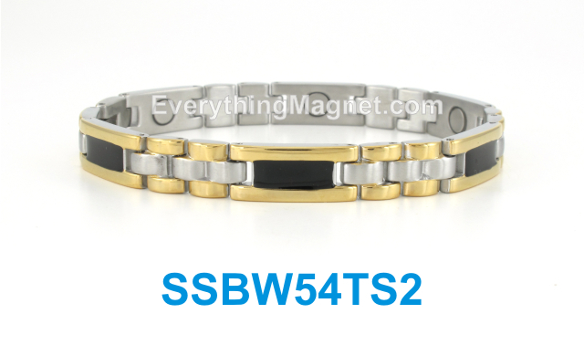 Magnetic Stainless Steel Bracelet - Onyx - SSBW54TS2