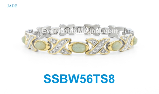 Magnetic Stainless Steel Bracelet - Jade - SSBW56TS8