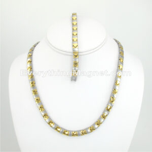 Magnetic Stainless Steel Necklace(18 inch) Bracelet Set – SSNBW118T