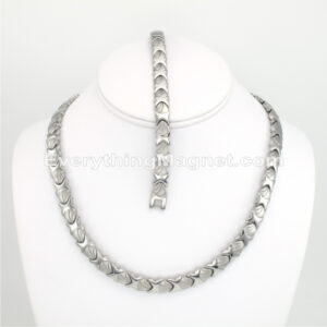 Magnetic Stainless Steel Necklace(18 1/2 inch) Bracelet Set – SSNBW133S