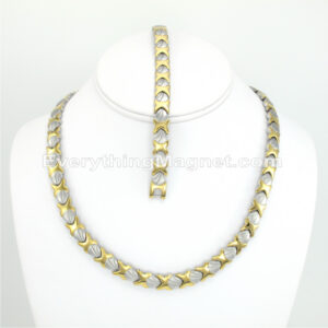 Magnetic Stainless Steel Necklace(18 1/2 inch) Bracelet Set – SSNBW133T