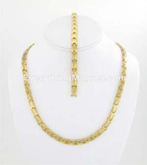 Magnetic Stainless Steel Necklace (18 1/2) Bracelet Set – SSNBW134G
