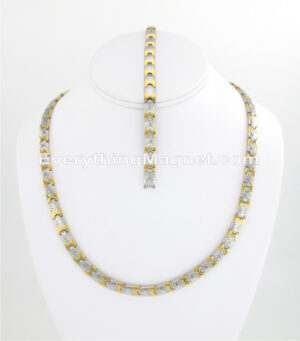 Magnetic Stainless Steel Necklace (18 1/2) Bracelet Set – SSNBW134T