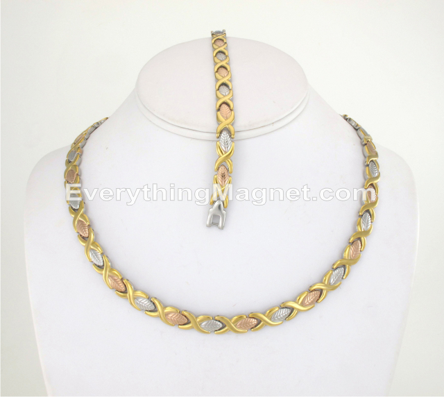 Magnetic Stainless Steel Necklace & Bracelet Set – SSNBW142TC