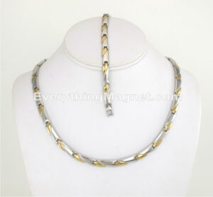 Magnetic Stainless Steel Necklace & Bracelet Set – SSNBW158T