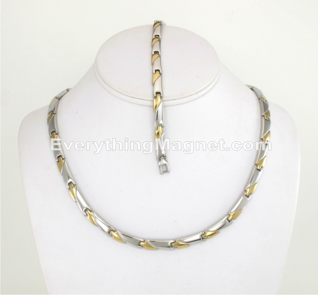 Magnetic Stainless Steel Necklace & Bracelet Set – SSNBW158T