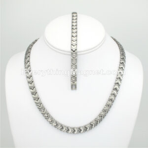 Magnetic Stainless Steel Necklace(18 inch) Bracelet Set – SSNBW26S