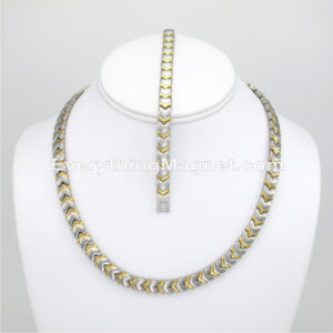 Magnetic Stainless Steel Necklace(18 inch) Bracelet Set – SSNBW26T