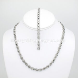 Magnetic Stainless Steel Necklace(18 inch) Bracelet Set – SSNBW30S