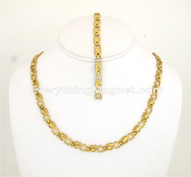Magnetic Stainless Steel Necklace(18 inch) Bracelet Set – SSNBW31G