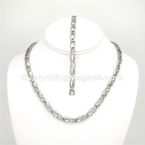 Magnetic Stainless Steel Necklace(18 inch) Bracelet Set – SSNBW31S