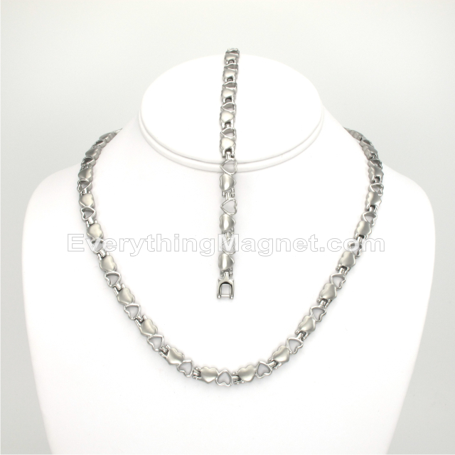 Magnetic Stainless Steel Necklace(18 inch) Bracelet Set – SSNBW31S