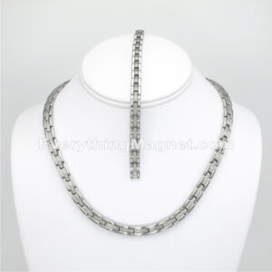 Magnetic Stainless Steel Necklace(18 inch) Bracelet Set – SSNBW33S