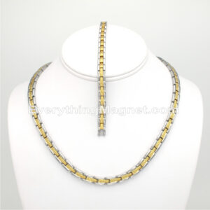 Magnetic Stainless Steel Necklace(18 inch) Bracelet Set – SSNBW33T1