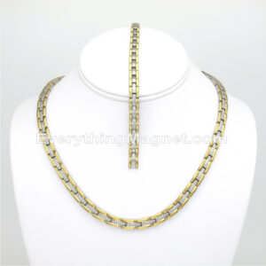 Magnetic Stainless Steel Necklace(18 inch) Bracelet Set – SSNBW33T2