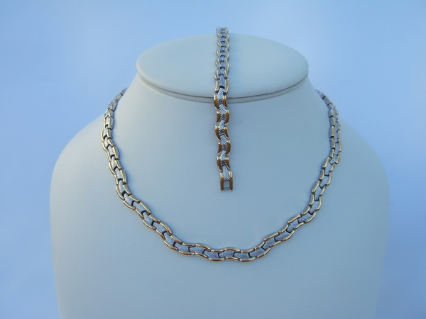 Stainless Steel Necklace(18 inch) Bracelet Sets - SSNBW47T