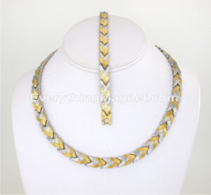 Magnetic Stainless Steel Necklace(18 inch) Bracelet Set – SSNBW48T
