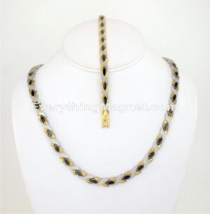 Magnetic Stainless Steel Necklace Bracelet Set – SSNBW49GBS