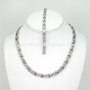 Magnetic Stainless Steel Necklace(18 5/8 inch) Bracelet Set – SSNBW49SCZ