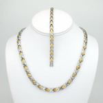 Magnetic stainless steel necklace and bracelet set