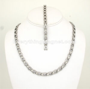 Magnetic Stainless Steel Necklace(19 inch) Bracelet Set – SSNBW563SCZ