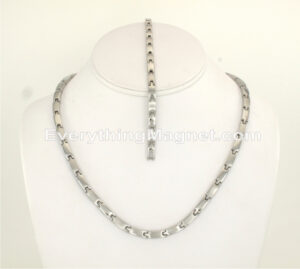 Magnetic Stainless Steel Necklace(19 inch) Bracelet Sets – SSNBW63S