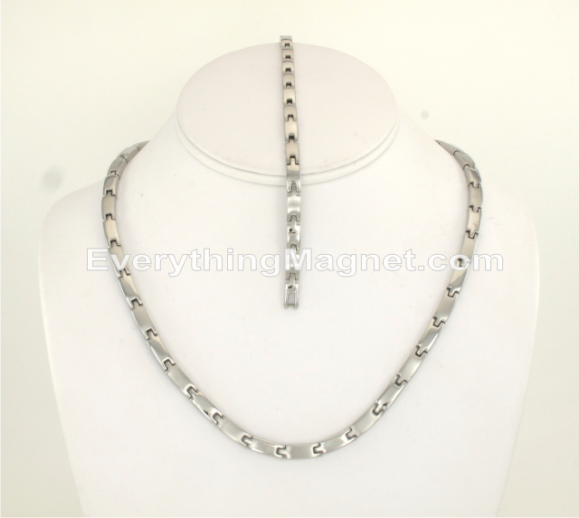 Magnetic Stainless Steel Necklace(19 inch) Bracelet Sets – SSNBW63S