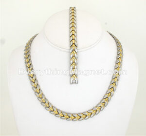 Magnetic Stainless Steel Necklace (18 inch) Bracelet Set – SSNBW85T
