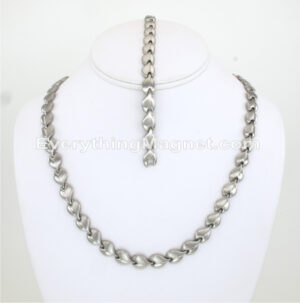 Magnetic Stainless Steel Necklace(19 inch) Bracelet Set – SSNBW90S