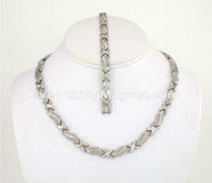 Magnetic Stainless Steel Necklace & Bracelet Set – SSNBW99S