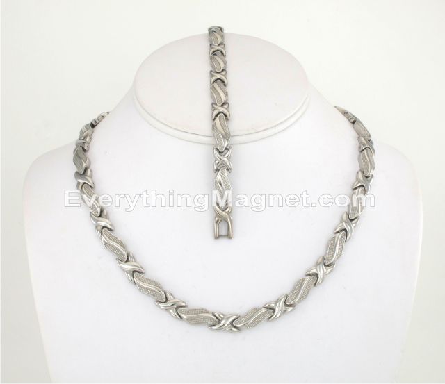 Magnetic Stainless Steel Necklace & Bracelet Set – SSNBW99S