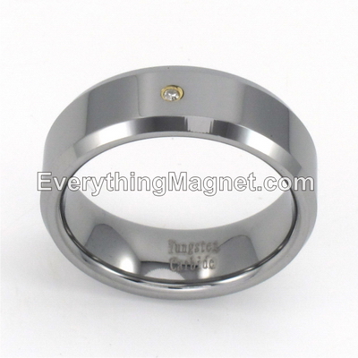 Tungsten Carbide Ring<br />(Real Diamond) Size 8-14<br /><br />** NO MAGNETS ** - TCR6