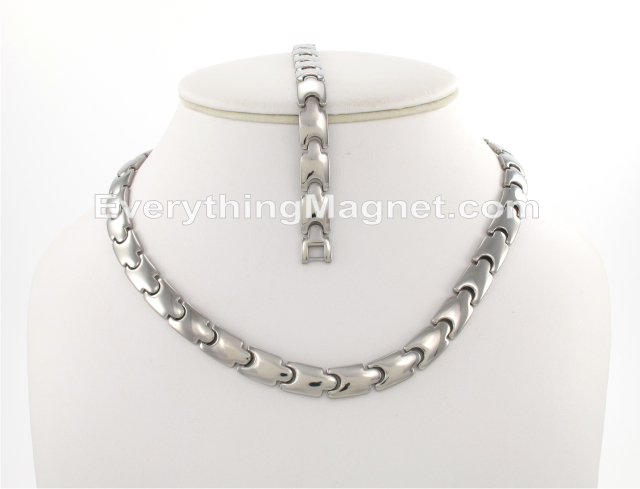 Magnetic Titanium Necklace(17 7/8 inch) Bracelet Set – TITNB202S