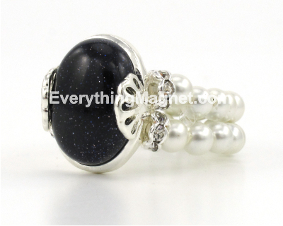 Magnetic Double Loop Hematite Ring - WBDR9