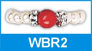 White Magnetic Beaded Ring – Red Coral – WBR2